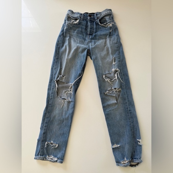 Veronica Beard-High Rise-Distressed-Blue-Jeans-Distressing-Cut Offs- Size 25 - Picture 1 of 16